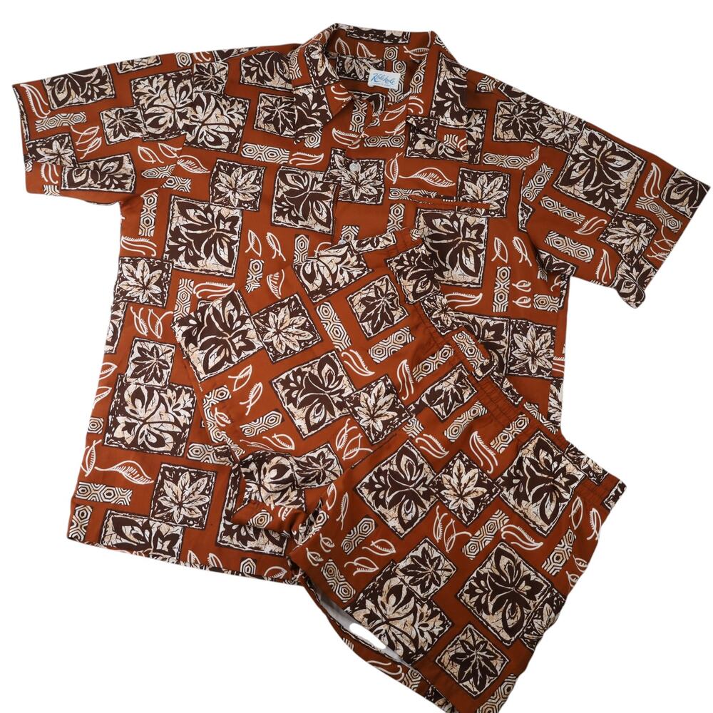 True Vintage 60s Kole kole Hawaiian Tiki Cabana Set